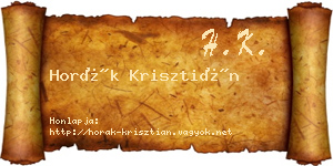 Horák Krisztián névjegykártya